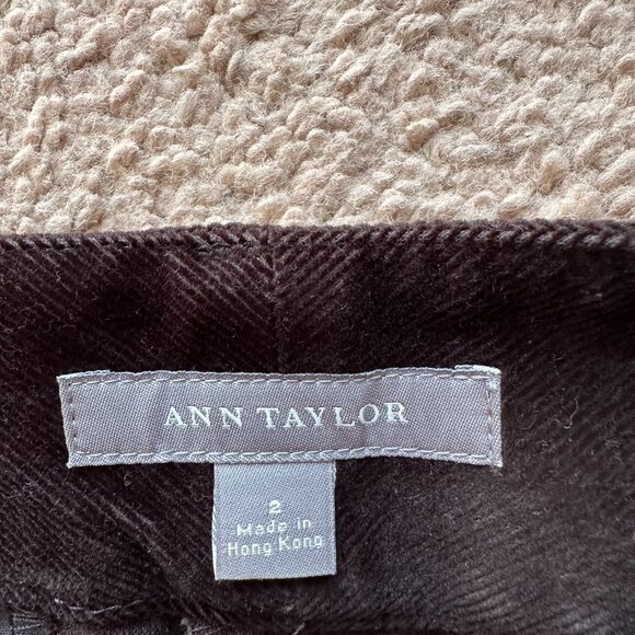 Ann Taylor Pants Womens 2 30x31 Mid Rise Corduroy Black Straight Leg - Picture 5 of 13